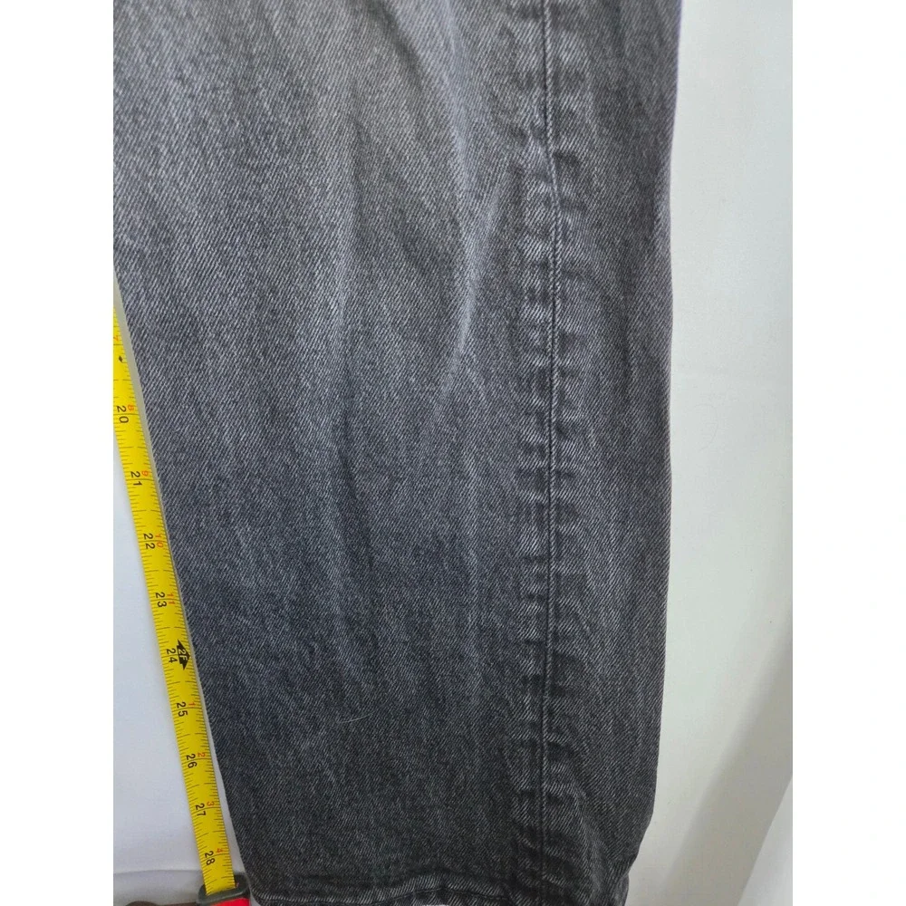 Levis 501 Straight Leg Jeans Mens  Washed Black Denim Button Fly